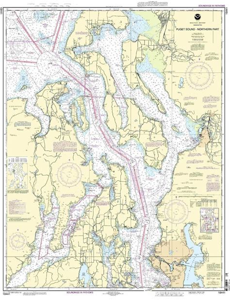 Noaa Chart Puget Sound Northern Part 47th Edition 18441 Ebay