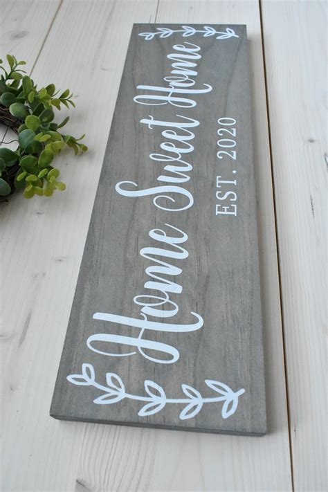 Home Sweet Home Wood Sign Established Date Sign Personalized Etsy