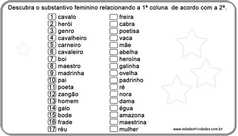 Atividades De Substantivos 4 Ano