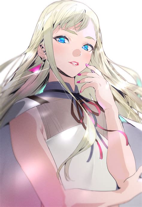 safebooru 1girl blonde hair blue eyes breasts capelet dress earrings gigi andalusia gundam