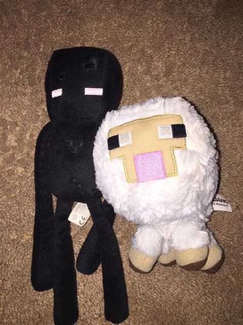 Minecraft Sheep Plush Toy 6 And Enderman Plush Gently Used 1904330169