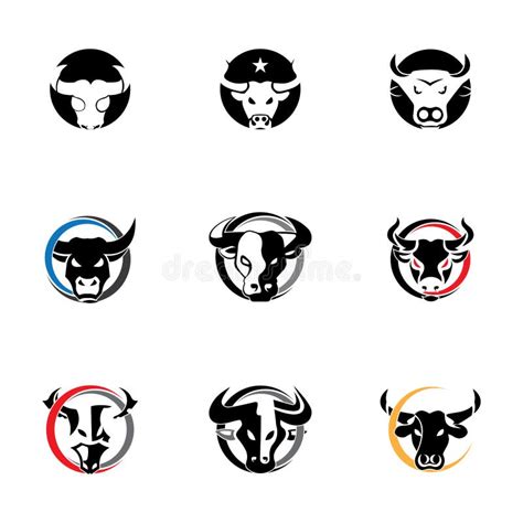 Bull Hornbull Head Vector Icon Logo Template Illustration Design Stock
