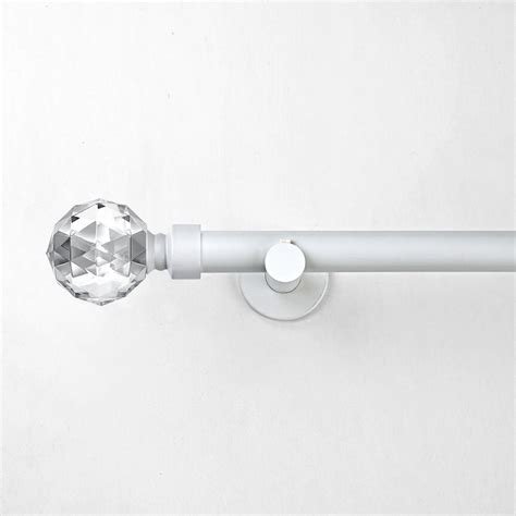 19mm White Color Metal Curtain Rod With Three Dimensional Crystal Ball