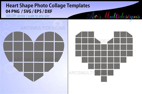 Heart Shape Photo Collage Svg By Arcsmultidesignsshop Thehungryjpeg