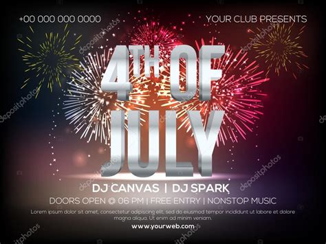 Invitation Card for American Independence Day. — Stock Vector