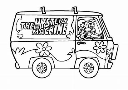Coloring Scooby Mystery Doo Machine Pages Printable