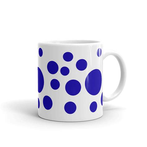 Mug Blue Polka Dot Etsy
