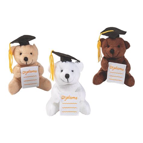 Graduation Stuffed Bears With Diploma Pocket 12 Pc Oriental