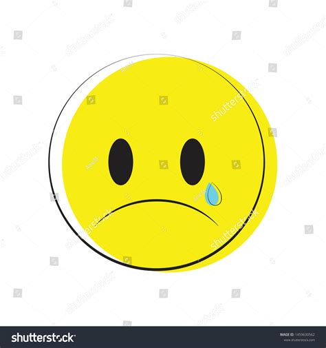 Sad Vector Emoji Crying Yellow Stock Vector Royalty Free 1459630562
