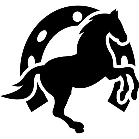 Dancing Horse And Horseshoe Background free vector icons designed by