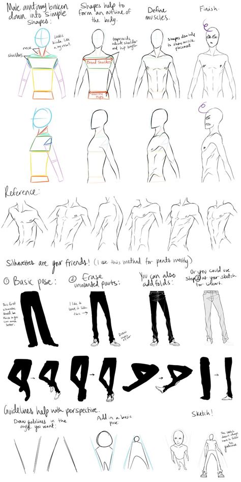 Male Anatomy Reference and Perspective Tips by DeviantTear.deviantart