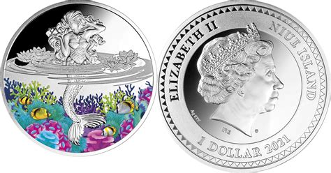 1 Dollar Mermaid 1 Oz Silver Coin 1 Niue 2021 Proof Ma Shops