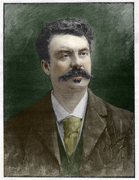 Engraved Portrait of Guy de Maupassant posters & prints by Corbis