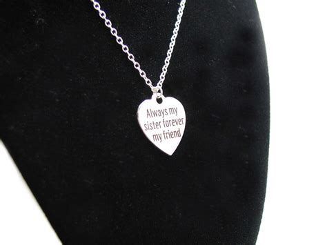 Always My Sister Forever My Friend Necklace Charm Necklace Etsy Uk