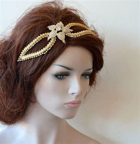 Bridal Gold Rhinestone Headband Wedding Headband Wedding Accessories