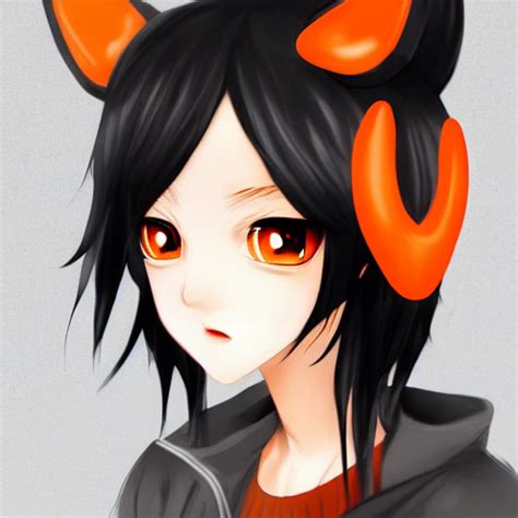 Prompthunt Tomboy Anime Girl With Dark Skin Black Hair Wolf Ears And