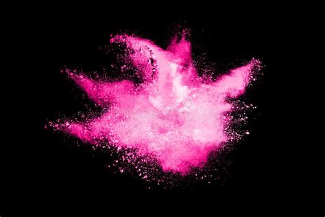 Pink Powder Explosion On Black Background Stock Image Image Of