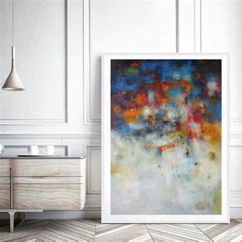 Giclee Canvas Print 24×30 Blue Abstract Wall Art Modern Abstract