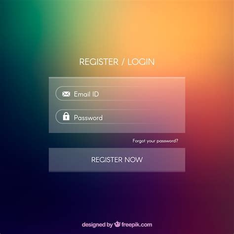 Blurred Login Form Free Vector