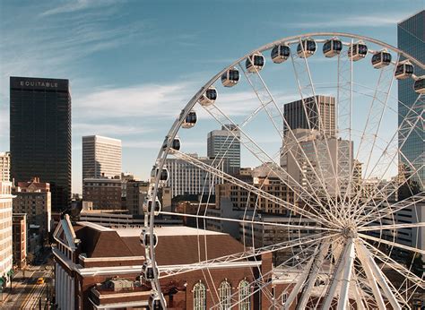 A Drones Eye View Of The Skyview Atlanta Ferris Wheel Atlanta Magazine
