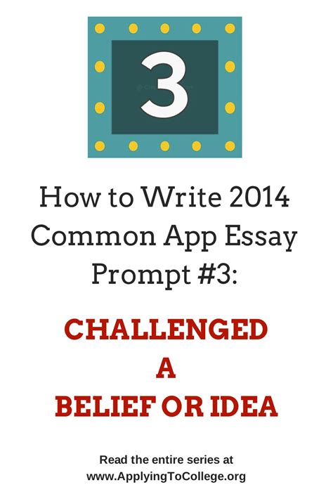 Always i will take care to follow basic structure of the essay. How to Write Common App Essay #3: Challenged a Belief or ...