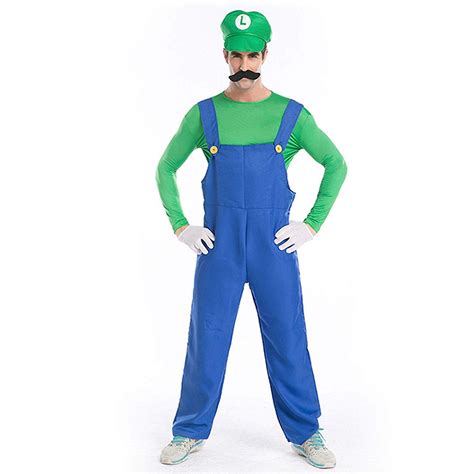 Adult Mens Super Plumber Brothers Game Costume 5 Piece Set X Large