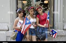 puerto rican ricans parade pose happily alamy during