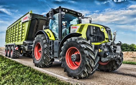 Download Wallpapers Claas Axion 870 4k Feed Transport 2019 Tractors