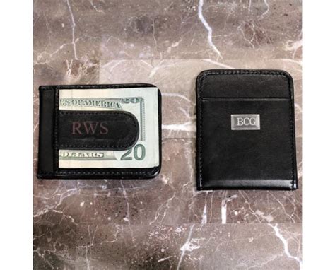 Find great deals on ebay for engraved money clip wallet. Black Leather Engraved Money Clip Wallet