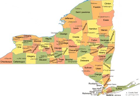 Map Of New York State With Towns And Cities Floria Anastassia