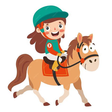 Premium Vector Cartoon Illustration Of A Kid Riding Horse