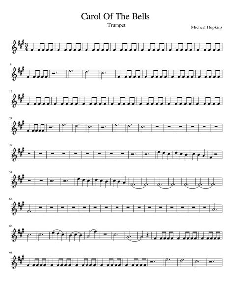 Music sheet soon available for free ;) tune composed by mykola leontovych. Carol Of The Bells Sheet music for Trumpet (In B Flat ...