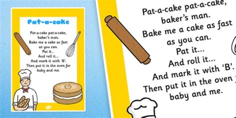 Free Pat A Cake Nursery Rhyme Poster Teacher Made