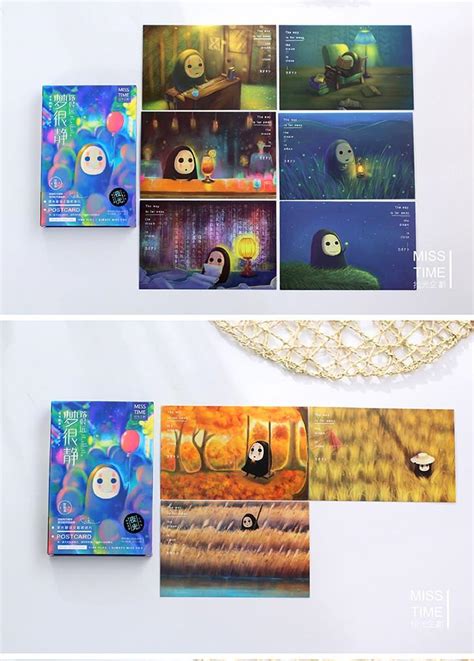 Spirited Away No Face Kaonashi Luminous Postcard 30 Sheetsset Ghibli