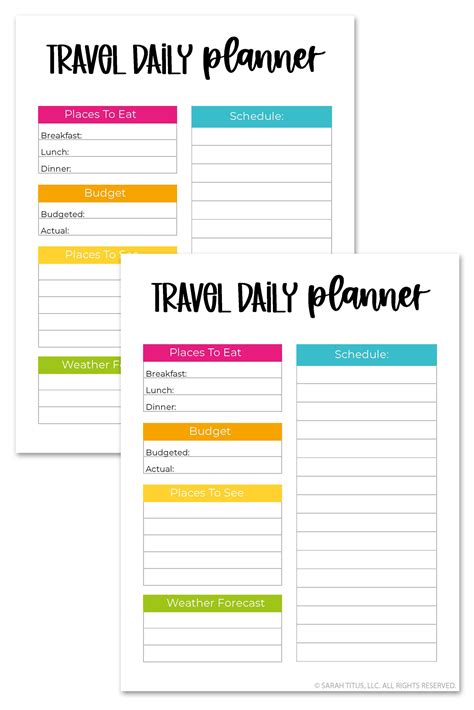 Travel Binder Travel Daily Planner Sarah Titus