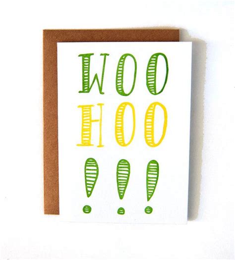 Woo Hoo Card Unique Items Products Etsy Woo