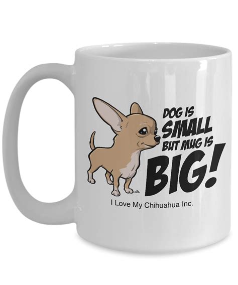 Funny 15 Oz Chihuahua Dog Mug Hand Drawn Cartoon Print