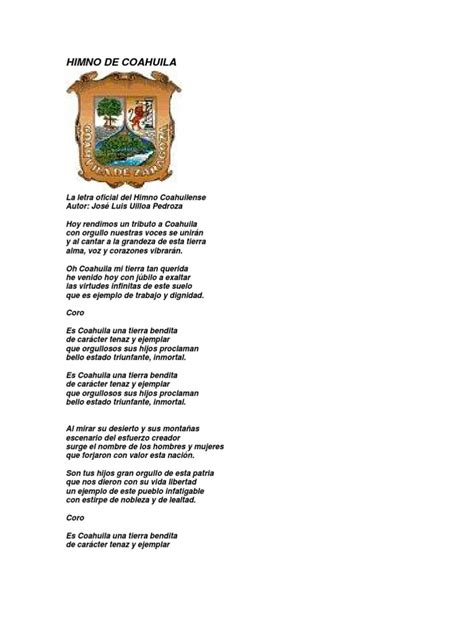 Himno De Coahuila Entretenimiento General Música