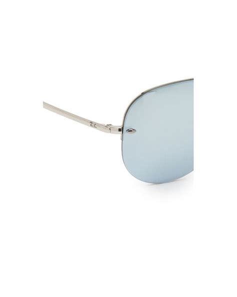 Ray Ban Highstreet Mirrored Aviator Sunglasses In Black Silvergreen