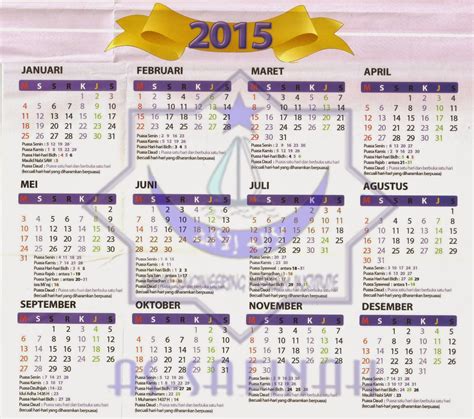 Kalender Tahun 2015 Lengkap Terbaru 2022