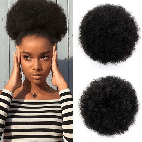 Synthetic Puff Afro Short Kinky Curly Chignon Hair Bun Drawstring