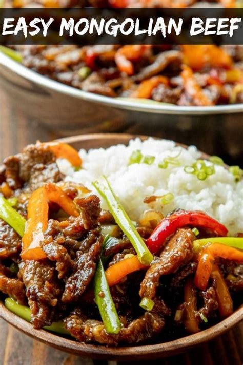 So much faster and tastier than takeout! Delicious Mongolian Beef Recipe is made with juicy beef strips, sauteed bell peppers and onion ...