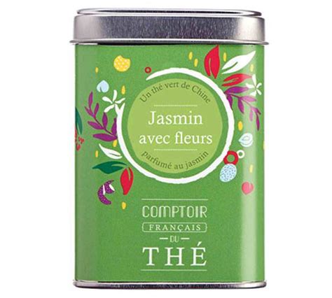 Boîte 100g Thé Au Jasmin Avec Fleurs Comptoir Francais Du Thé