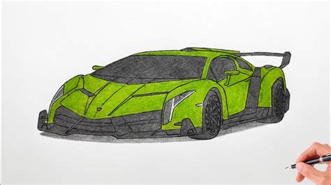 How To Draw A Lamborghini Veneno 2013 Drawing Lambo Veneno Sports Car