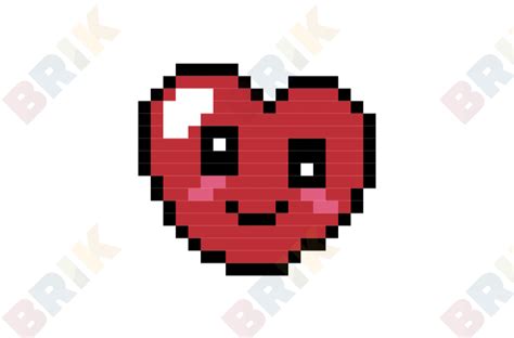 Cute Heart Pixel Art Brik