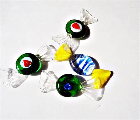 Italian Glass Candies From Murano Vintage Set Of 4 Medium Murano Candies Decorative Glass By