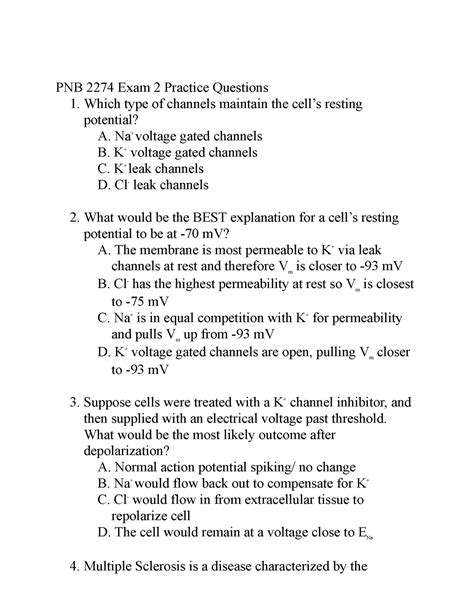 Uconn Pnb2274 Exam 2 Mult Choice Practice Qs Set A Ka Md Pnb 2274