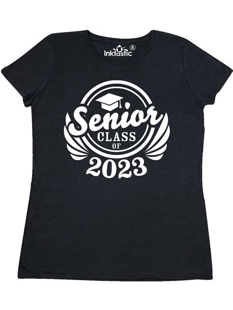Inktastic Senior Class Of 2023 In White With Graduation Cap Womens T
