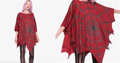 You Can Get A Red Spider Web Poncho That Is Covered In Glitter For That