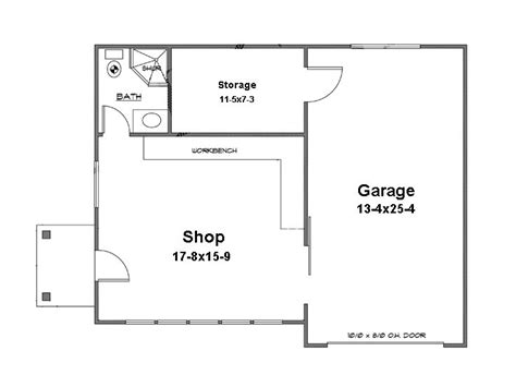 Garage Workshop Plans 1 Car Garage Workshop Plan 024g 0003 At